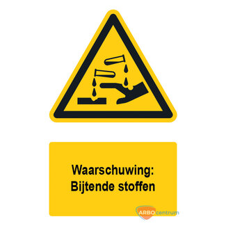 Huismerk Waarschuwingsbord / sticker brandende stoffen met tekst