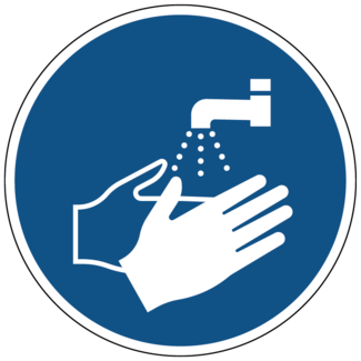 Huismerk Handen wassen verplicht