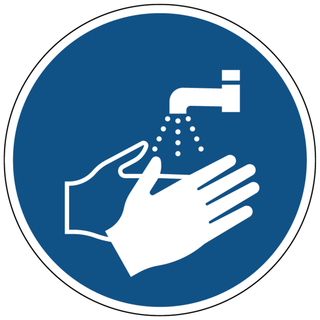 Huismerk Handen wassen verplicht gebodspictogram