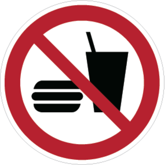 Huismerk Eten en drinken verboden