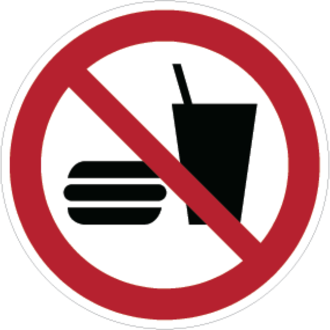 Huismerk Eten en drinken verboden pictogram