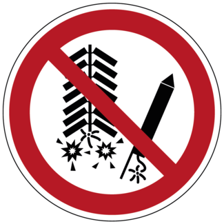 Huismerk Ontsteken van vuurwerk verboden
