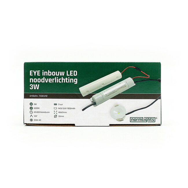 Normlights Iluminación de emergencia LED empotrada EYE 3W