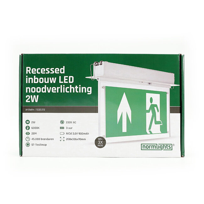 Normlights Iluminación de emergencia LED empotrada 2W
