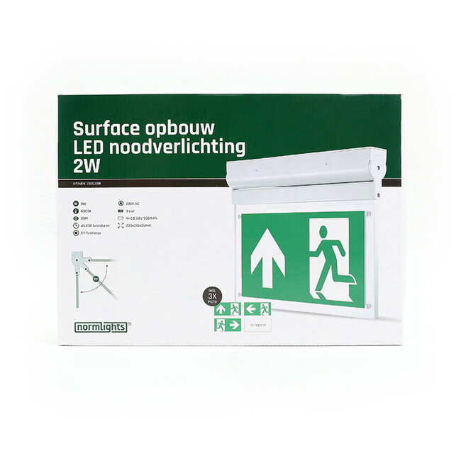 Normlights Luz de emergencia LED montaje superficial 2W