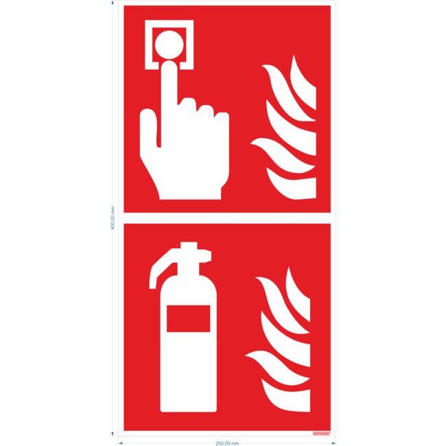 Normsigns Pictogramme alarme/extincteur panorama PVC
