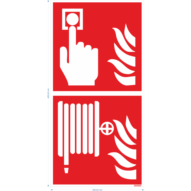 Normsigns Pictograma de alarma/manguera PVC