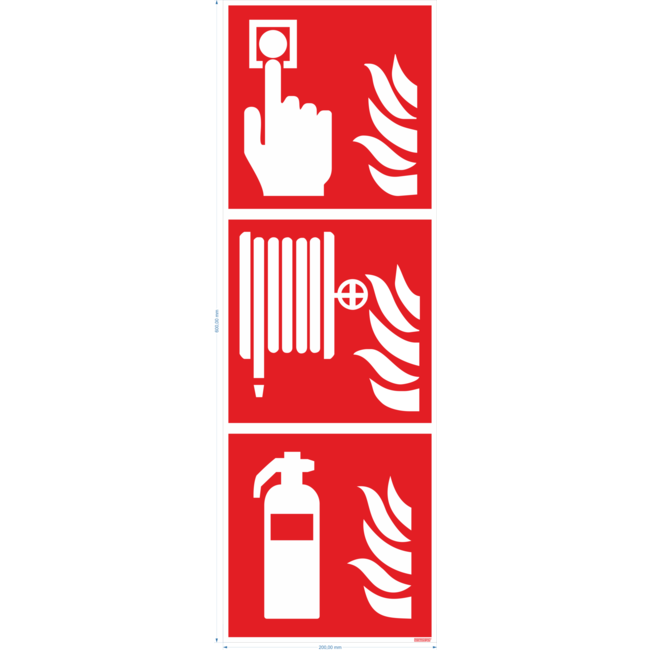 Normsigns Fire alarm/hose reel/extinguisher panorama PVC pictogram