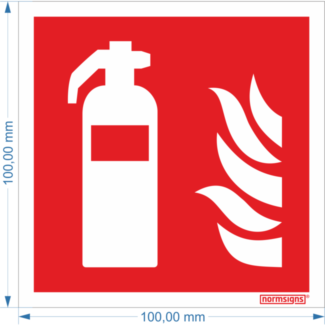 Normsigns Fire extinguisher pictogram Material: Sticker, Dimensions: 100 x 100 mm