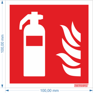 Normsigns Pictogram brandblusser Materiaal: Sticker, Afmeting: 150 x 150 mm