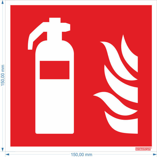 Normsigns Feuerlöscher-Piktogramm Material: PVC, Maße: 100 x 100 mm