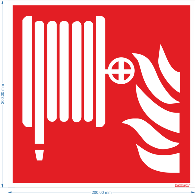 Normsigns Pictogramme dévidoir d'incendie Matériau : Autocollant, Dimensions : 150 x 150 mm