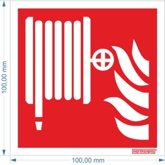 Normsigns Pictogram brandslanghaspel Materiaal: PVC, Afmeting: 100 x 100 mm