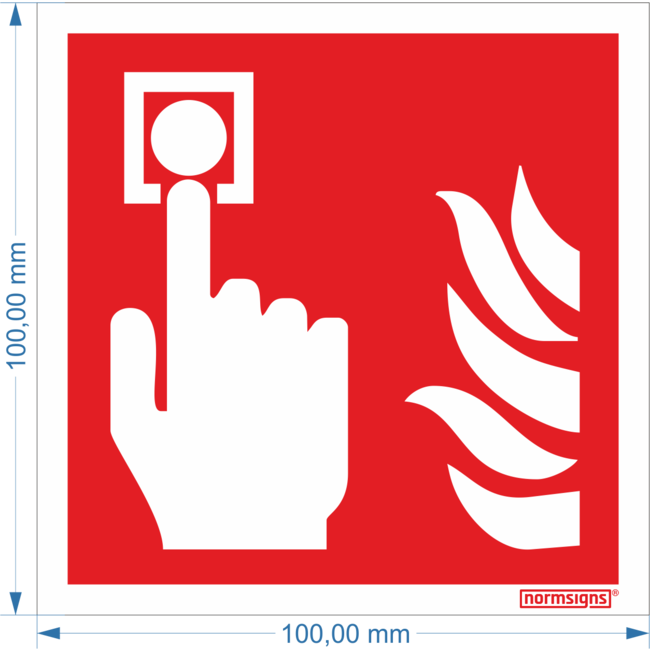 Normsigns Pictogramme d'installation d'alarme incendie Matériau : PVC, Dimensions : 200 x 200 mm