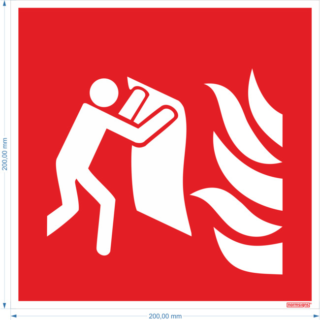 Normsigns Fire blanket pictogram Material: PVC, Dimensions: 200 x 200 mm