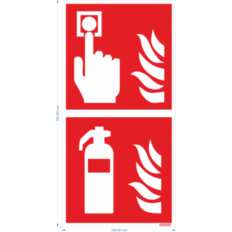 Normsigns Fire alarm/extinguisher panorama pictogram 400 x 400mm