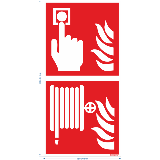 Normsigns Pictogramme alarme/tuyau d'incendie PVC 400x400mm