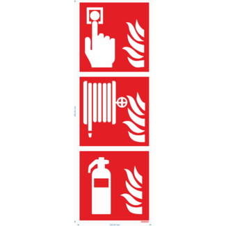 Normsigns Fire alarm/hose reel/extinguisher pictogram 400 x 600mm