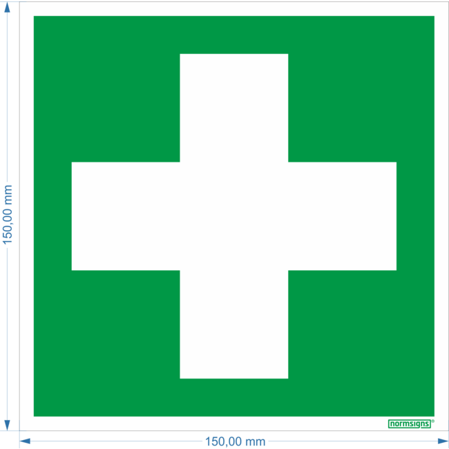 Normsigns First aid pictogram Material: Sticker, Dimensions: 150 x 150 mm