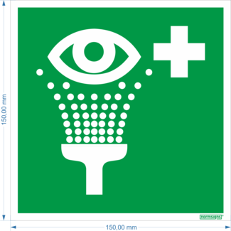 Normsigns Eye wash pictogram Material: Sticker, Dimensions: 200 x 200 mm