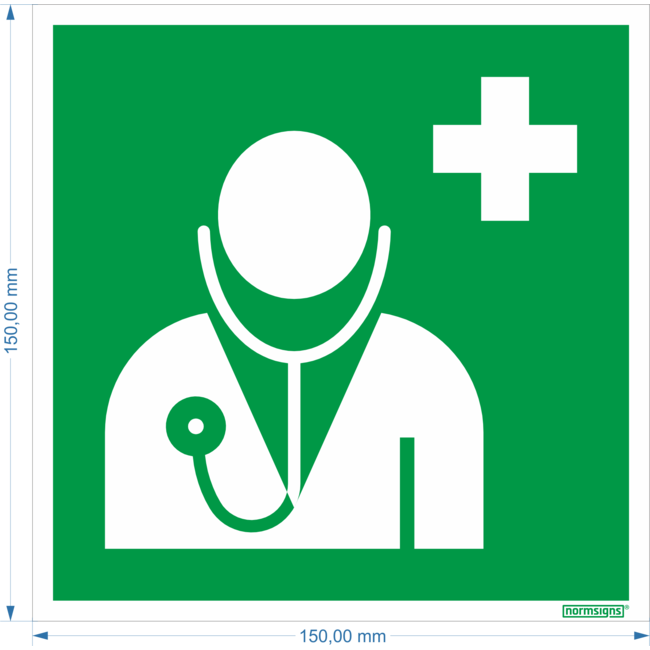 Normsigns Pictogram noodarts Materiaal: Fotoluminescerend, Afmeting: 200 x 200 mm