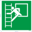 Normsigns Pictogram nooduitgang met vluchtladder Materiaal: Sticker, Afmeting: 200 x 200 mm