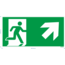 Normsigns Pictogram vluchtweg rechts boven Materiaal: Sticker, Afmeting: 200 x 400 mm