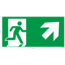 Normsigns Pictogram vluchtweg rechts boven Materiaal: Sticker, Afmeting: 200 x 400 mm