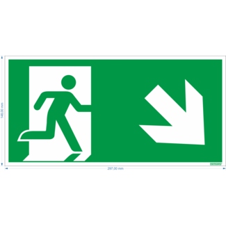 Normsigns Emergency exit pictogram bottom right Material: Sticker, Dimensions: 200 x 400 mm