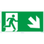 Normsigns Pictogram vluchtweg rechts beneden Materiaal: PVC, Afmeting: 200 x 400 mm