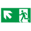 Normsigns Pictogram vluchtweg links boven Materiaal: Sticker, Afmeting: 200 x 400 mm