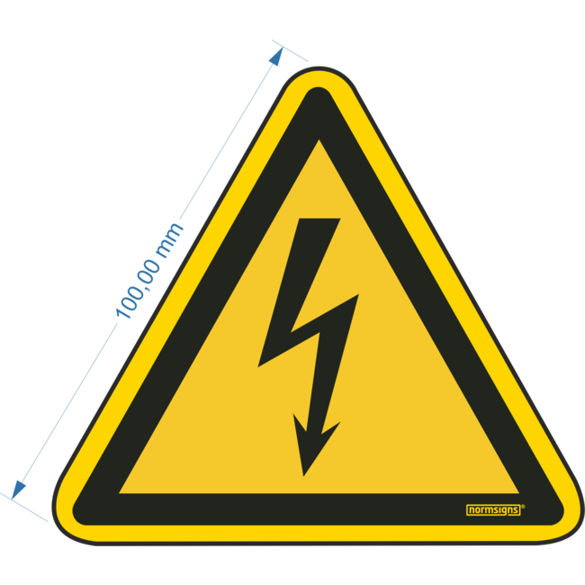 Normsigns Pictogram elektriciteit Materiaal: Sticker, Afmeting: 315 mm