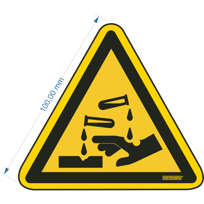 Normsigns Corrosive substances pictogram Material: Sticker, Size: 100 mm