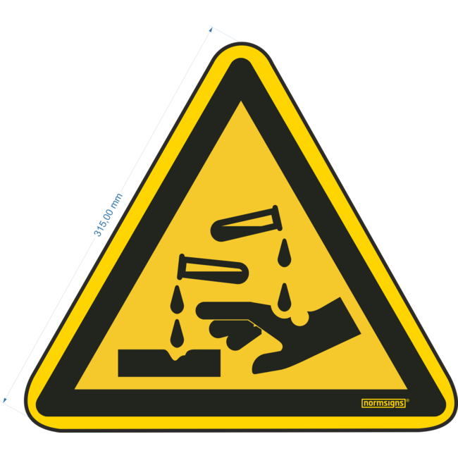 Normsigns Corrosive substances pictogram Material: PVC, Dimensions: 315 mm