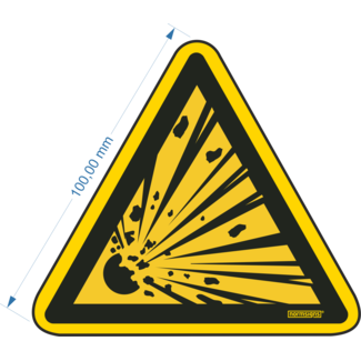 Normsigns Explosionsgefahr-Piktogramm Material: Aufkleber, Maße: 315 mm