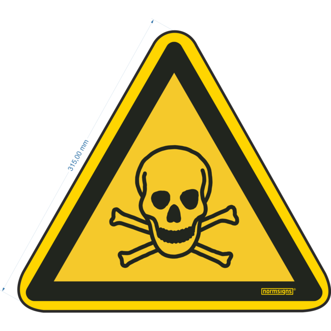 Normsigns Pictogram giftige stoffen Materiaal: Sticker, Afmeting: 315 mm