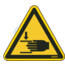 Normsigns Pictogram gevaar voor handen  Materiaal: Sticker, Afmeting: 100 mm