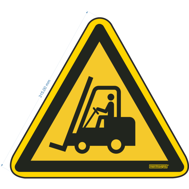 Normsigns Pictogramme de danger des chariotsélévateurs/ véhicules de transport Matériau : PVC, Dimensions : 200 mm