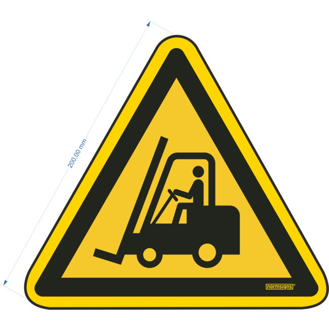 Normsigns Pictogram for danger from forklifts/transport vehicles Material: PVC, Dimensions: 315 mm
