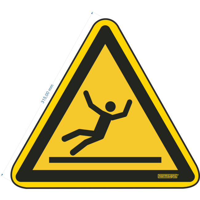 Normsigns Pictogramme pour le risque de glissade Matériau : Autocollant, Dimensions : 315 mm