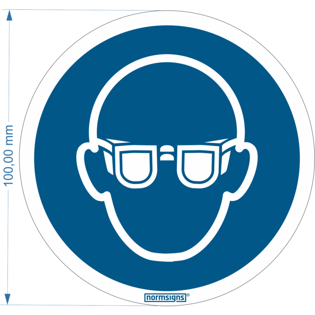 Normsigns Eye protection required pictogram Material: Sticker, Dimensions: 200 mm