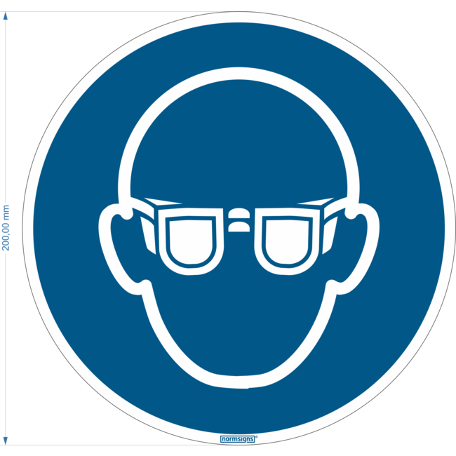 Normsigns Eye protection required pictogram Material: Sticker, Dimensions: 200 mm