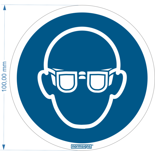 Normsigns Pictograma protección ocular obligatoria Material: PVC, Dimensiones: 100 mm