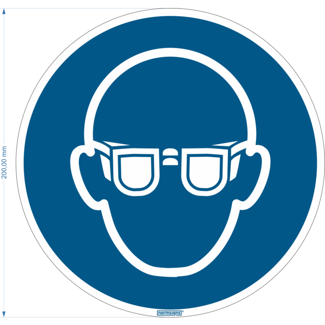 Normsigns Eye protection required pictogram Material: PVC, Dimensions: 100 mm