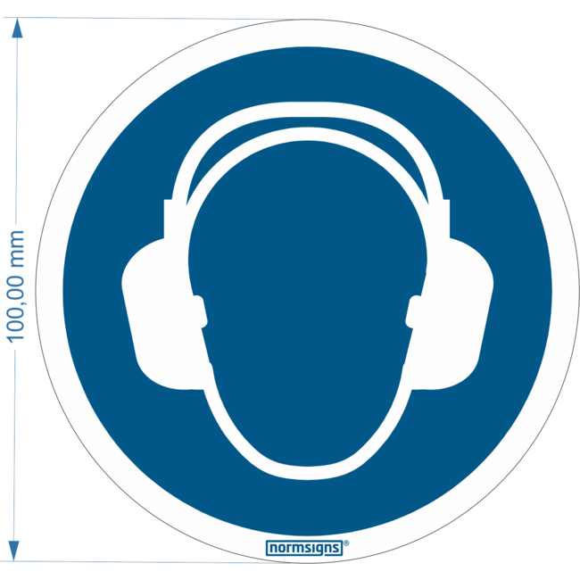 Normsigns Pictogramme protection auditive obligatoire Matériau : PVC, Dimensions : 100 mm