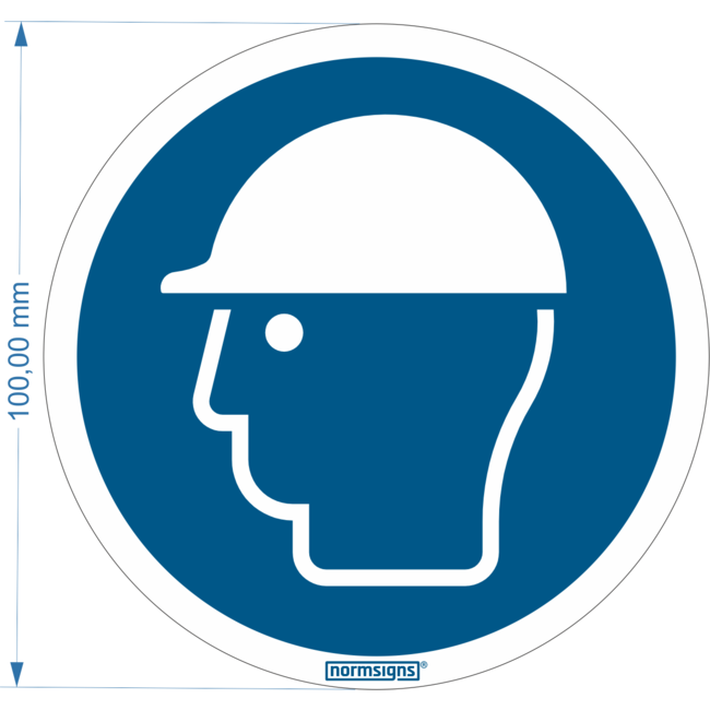 Normsigns Pictograma casco de seguridad obligatorio Material: Adhesivo, Dimensiones: 200 mm