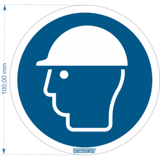 Normsigns Pictograma casco de seguridad obligatorio Material: PVC, Dimensiones: 200 mm