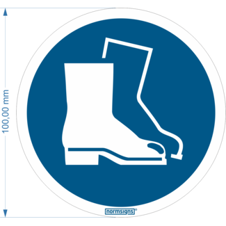 Normsigns Pictogram veiligheidsschoenen verplicht Materiaal: Sticker, Afmeting: 200 mm