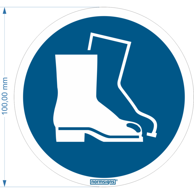 Normsigns Safety shoes required pictogram Material: PVC, Dimensions: 200 mm