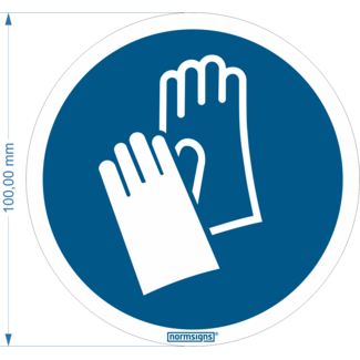 Normsigns Safety gloves required pictogram Material: PVC, Dimensions: 200 mm